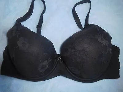 EUC! Victoria's Secret Body By Victoria Black Lined Demi Bra 36DD • $11.99