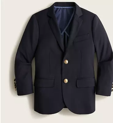 J.Crew Crewcuts Boy's $178 Two-Button Blazer In Navy Wool Size 4 K6325 • $37.50