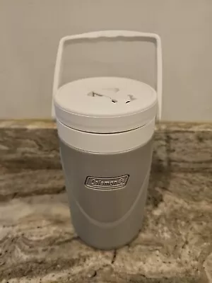 Coleman 1/2 Gallon Water Cooler Jug Grey White Thermos With Handle & Spout Camp • $9.95