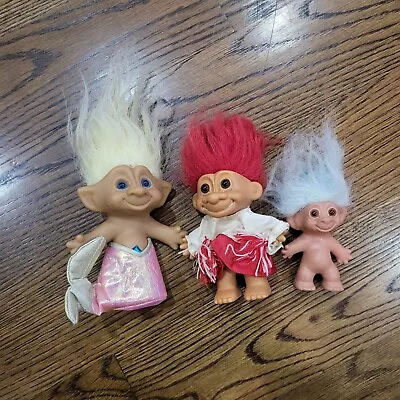 Vintage Mermaid Troll Doll 4.5   Apsco Legend Of The Troll-Kins Misc Lot Of 3 • $26.90