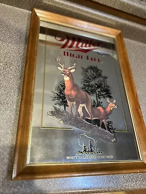 Miller High Life Beer Wisconsin Wildlife Series Whitetail Deer Mirror Sign • $69.99