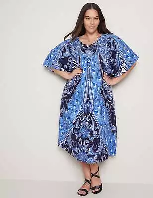 AUTOGRAPH - Plus Size - Womens Dress -  Elbow Sleeve Maxi Summer Kaftan Dress • $30.22