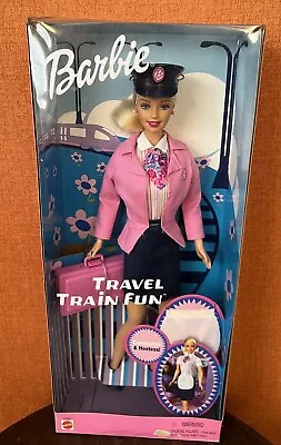 2001 Mattel #55807 Travel Train Fun Conductor & Hostess Barbie Doll NRFB • $14.99