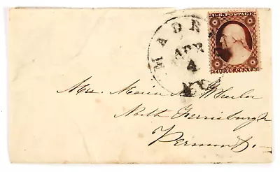 Madrid NY. (SAI 1828/) CDS Ties 3c #26 On Cover To Vermont. • $15