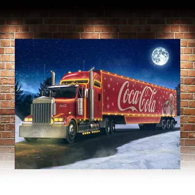 £4.95 • Buy Coca Cola Coke Christmas Truck Advert Wall Sign Plaque Home Bar Man Cave Cafe