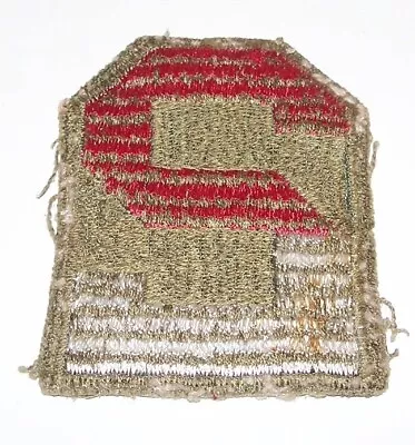 ORIGINAL CUT-EDGE GREENBACK WW2 2nd ARMY PATCH OFF UNIFORM • £4.72