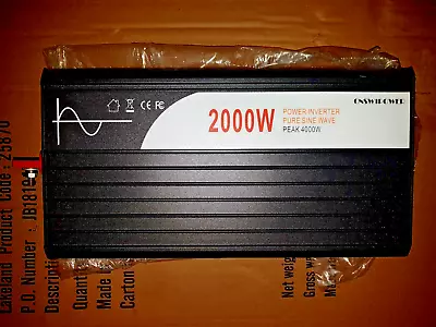 Quality SP 2000 Watt Pure Sine Wave Inverter (4000W Peak) 12v Soft Start 230v AC • £209