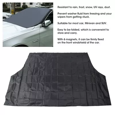 210 X 120cm Automobile Magnetic Front Windshield Cover Black Snow Ice Frost Wi⁺ • $12.35