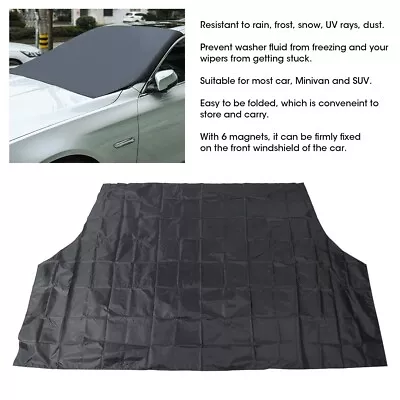 ・210 X 120cm Automobile Magnetic Front Windshield Cover Black Snow Ice Frost Win • $11.48