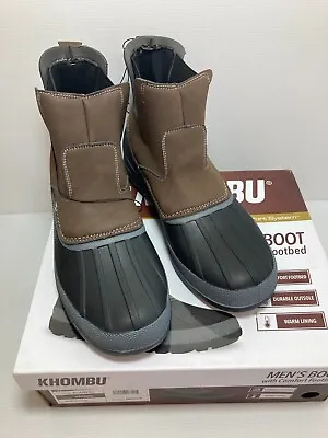 Men's Khombu Elastic Warm Lining Boots Winter Comfort Brown Black  - PICK SIZE • $36.89