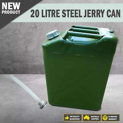 New 20 Litre Steel Jerry Can Fuel Container With Spout • $55