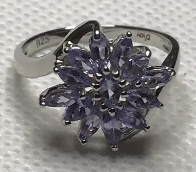 Genuine Tanzanite Floral Bypass Ring (Sz7) TGW 1.10cts  • £84.88