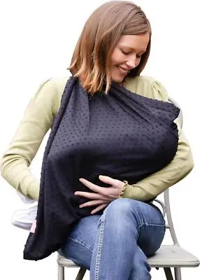 Mamascarf Nursing And Breastfeeding Cover Scarf Lightweight 100% Cotton Black • £10.99