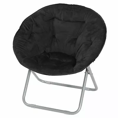 Oversized Moon Chair Seat Stool Home Living Room Black Saucer Soft Folding Sofa • $38.58