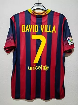 David Villa #7 Jersey FC Barcelona Football Nike Shirt XL Home Jersey • £81.57