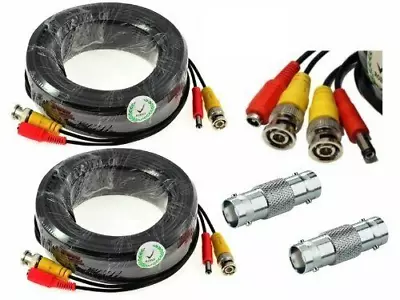 ACELEVEL 2 PACK PREMIUM 100Ft.THICK BNC EXTENSION CABLES FOR Q-SEE SYSTEMS BLACK • $29.49