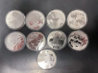 Marvel Set Of 9 Tuvalu 1 Oz Silver Coins • $700