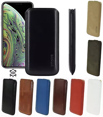 Ultra Slim Leather Pouch Case Protective Case For IPHONE Xs X Case 10 Colours • £28.76