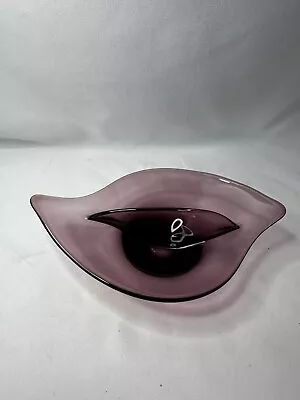 Viking Epic Glass Amethyst Purple Divided Dish Mid-Century-Modern • $36