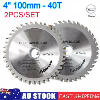 $9.49 • Buy 2pcs 4  40T Saw Blade Disc For Angle Grinder 100mm Wood Cutting Discs Circular