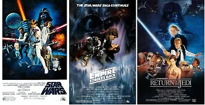 Star Wars Original Trilogy Movie Poster Collection - Set Of 3 - NEW USA • $19.99