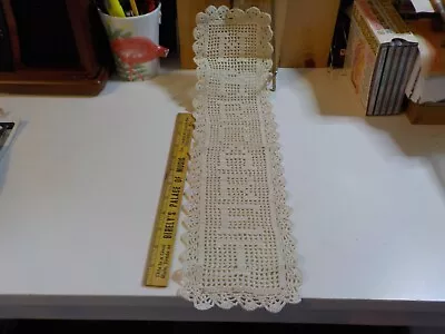 White Crochet Runner MARGARET Vintage! • $9.99