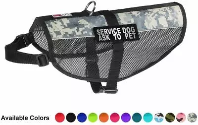 SERVICE DOG ASK TO PET Mesh Vest With Removable Reflective Patch Size 13  - 38  • $13.99