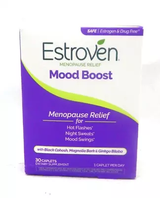 Estroven Menopause Relief Mood Boost 30 Caplets Hot Flashes 04/2024^ NEW • $10.99