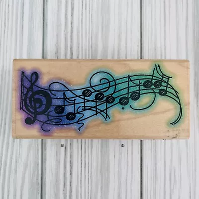 Stampendous Wavy Music Sheet Notes Treble Clef N070 Rubber Craft Stamp • $5.36