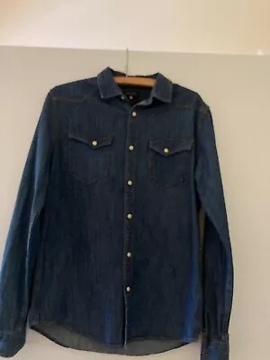 Zara Man Slim Fit Denim Shirt Western Style Size Eur/USA M • $15