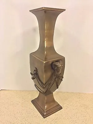 Vintage Rams Head Bronze Vase • $89.30