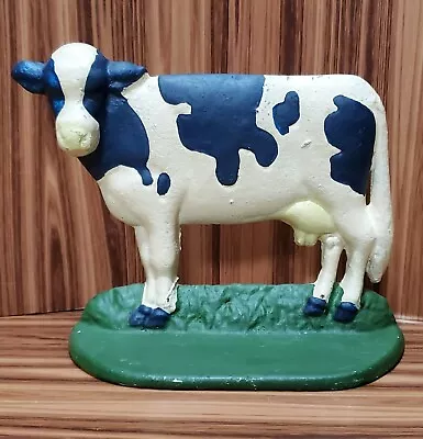 Cast Iron Dairy Farm Cow Doorstop Bookend Barn Farm Animal Pasture Vintage Art • $24.99