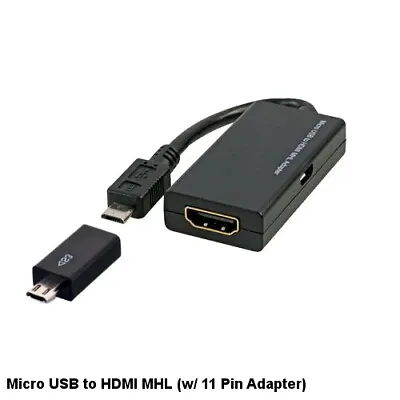 KNTK MHL USB 11 Pin To HDMI Adapter For Video Samsung Galaxy Note 2 3 S3 S4 S5 • $27.41