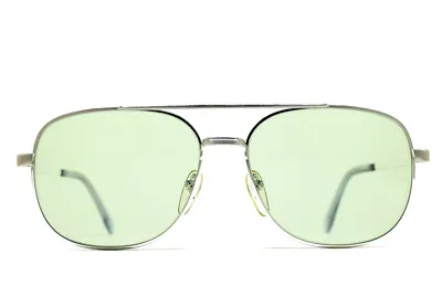 NOS 1980s Nikon 6802 58-15 Green Photochromic Mineral Glass Aviator Sunglasses • $130
