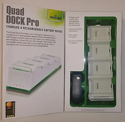NEW DreamGEAR Xbox 360 White Quad Dock Pro Charges 4 Batteries Simultaneously • $19.95