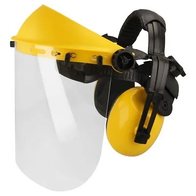 Face Mask Safety Shield Clear Visor/ Ear Muff For Strimmers Brushcutters • £14.79