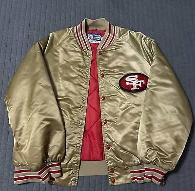 Vintage NFL San Francisco 49ers 1980s Satin Bomber Jacket Stahl Urban Men’s XL • $275