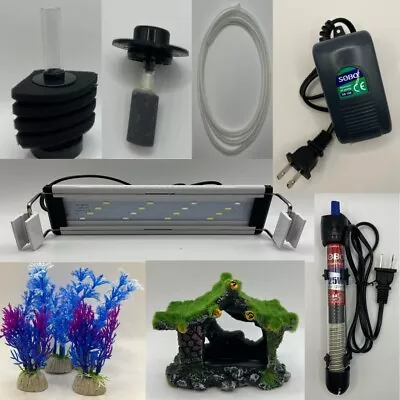 $3 • Buy Aquarium Supplies (Sponge Filter, Air Pump, Plants, Light, Decoration, Heater)