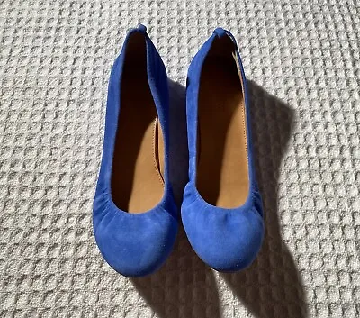 Gorgeous J CREW J. Crew CECE / Anya Blue Suede Leather Ballet Ballerina Flats 7 • $65