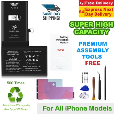 $22.98 • Buy IPhone X XR XS Max 6 6s 8 7 Plus SE 5 Battery Replacement Kit High Capacity Deji