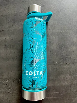 £8 • Buy Costa Coffee 18oz 510ml Diffuser Glass Fruit Infuser Water Bottle Turquoise.