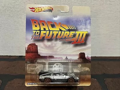 Hot Wheels Premium Back To The Future III DeLorean 1955 Silver Car 1/64 Toy MOC • $10