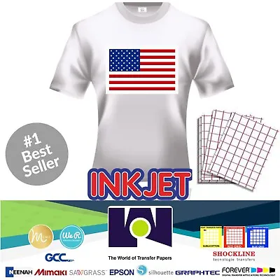 Inkjet T Shirt Iron On Heat Transfer 8.5  X  11  MADE In USA 50 Sheets RED GRID • $29.99