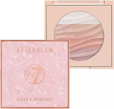 W7 Afterglow Blusher & Highlight Compact - Pink & Gold Glowing Pressed... • £8.90