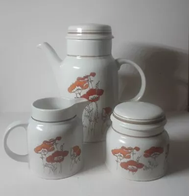 £25 • Buy Royal Doulton Lambethware 'Fieldflower' L.S.1019 Coffee Pot Creamer & Sugar Bowl