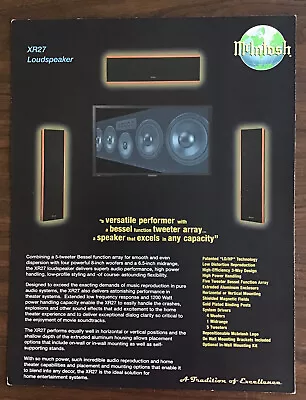 McIntosh XR27 Loudspeaker Brochure  • $7.50