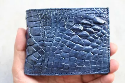 Blue Genuine Alligator Crocodile Leather SKIN Men's Money Clip WALLET • $36.90