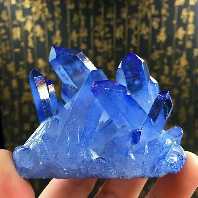 £8.39 • Buy TOP Natural Blue Crystal Quartz Cluster Stone Mineral Healing Specimen Decor UK