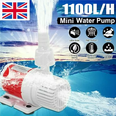 12V Water Pump Submersible Garden Aquarium Fish Motorhome High Flow Pump 1100L/H • £9