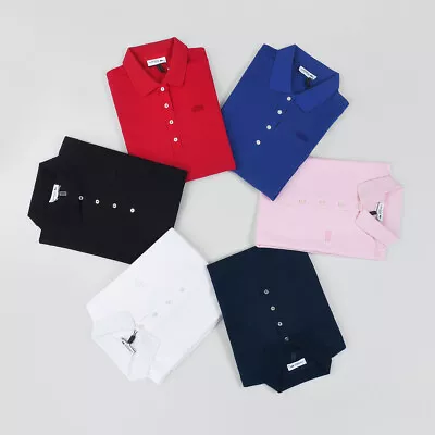 £27.99 • Buy Womens Lacoste2 Mesh Short Sleeve Poloshirt Classic Fit Button-Down T-shirt Tops